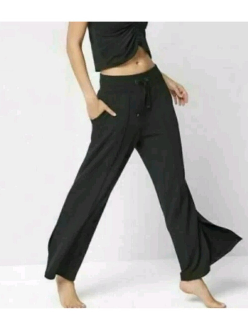 Athleta Sierra Wide Loose Slit Hem Ankle Pant